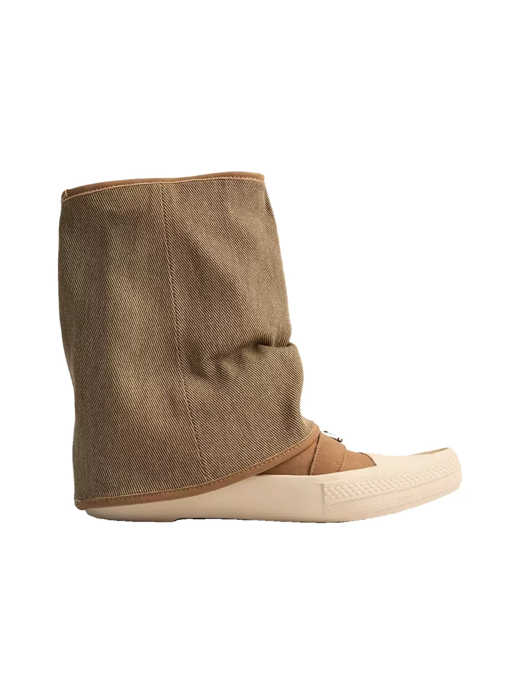 ZHUDAGE | Pointed Toe Canvas Buckle Boots