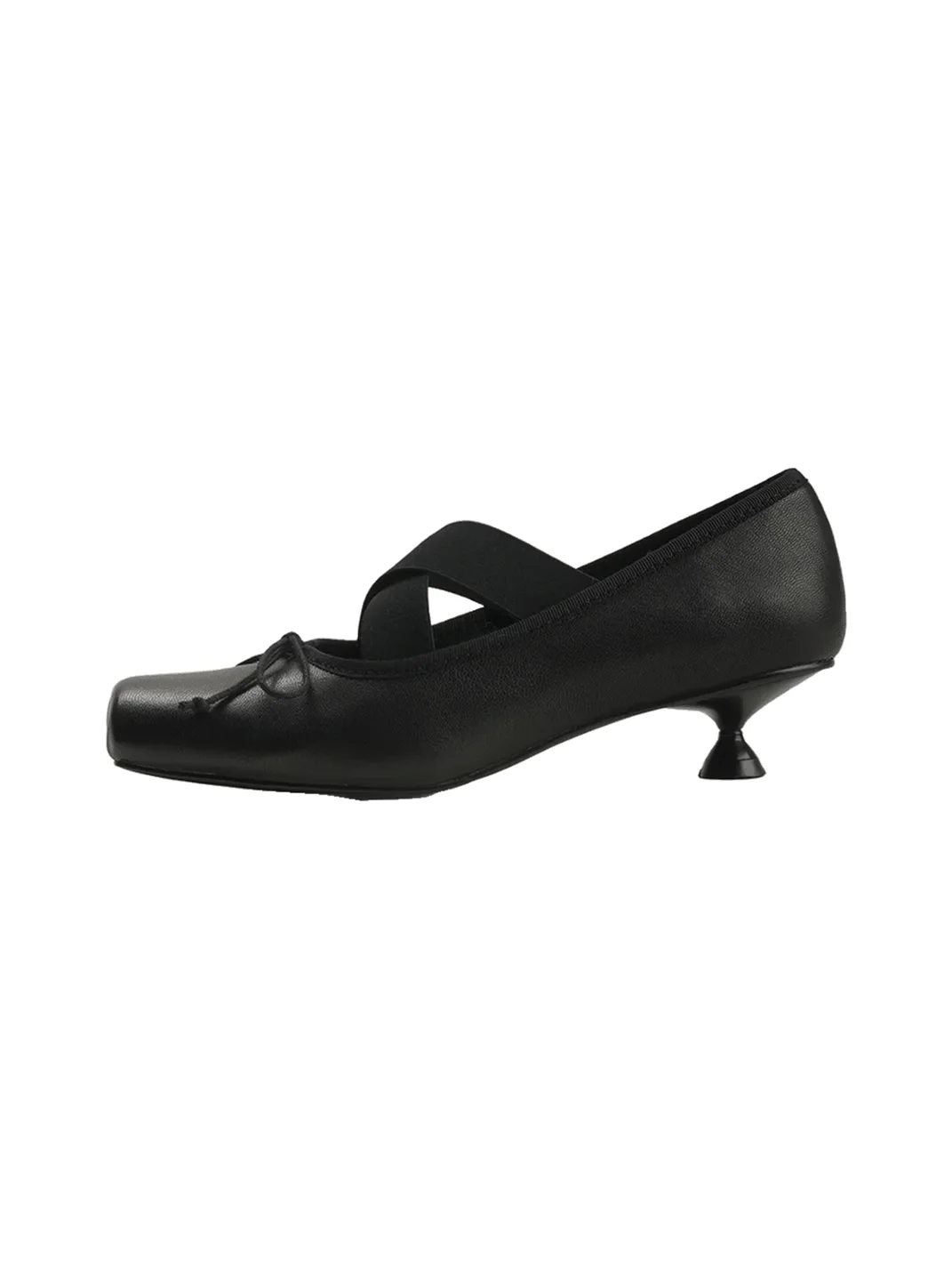 Colorful Bridge | Bow Cross-Strap Square-Toe Kitten Heels