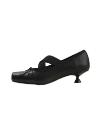 Colorful Bridge | Bow Cross-Strap Square-Toe Kitten Heels