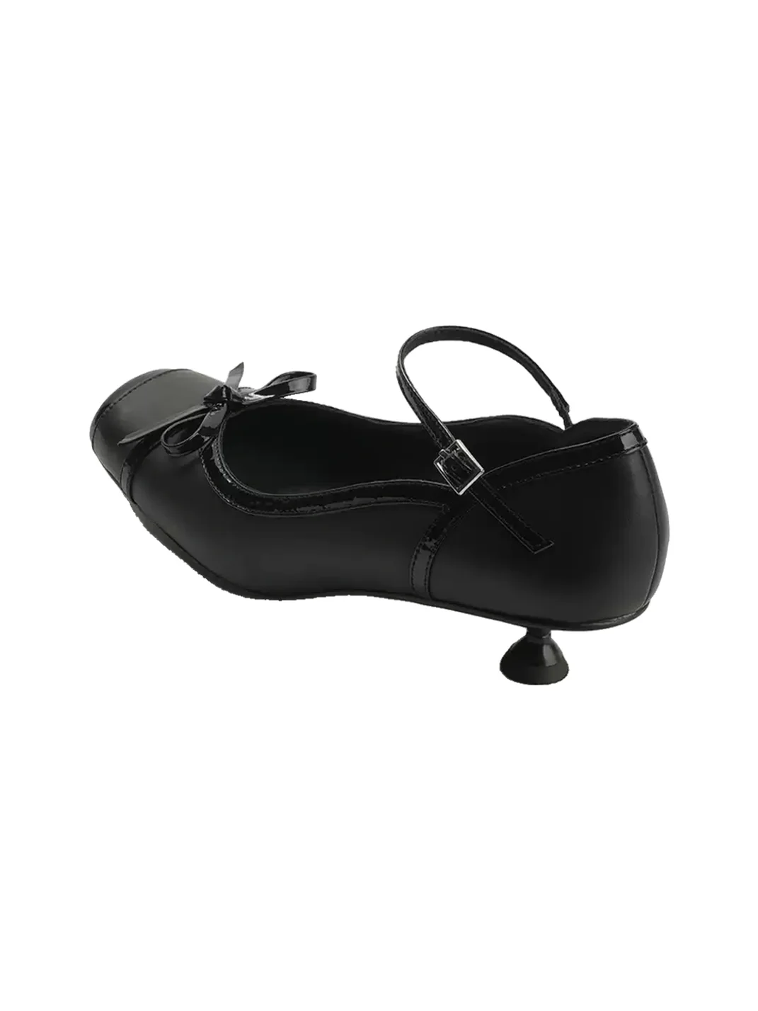 Colorful Bridge | Black Bow Mary Jane Low-Heel Shoes