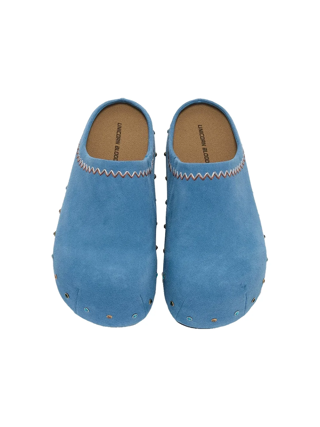 UnicornBlood | Rhinestone Platform Suede Clog Mules