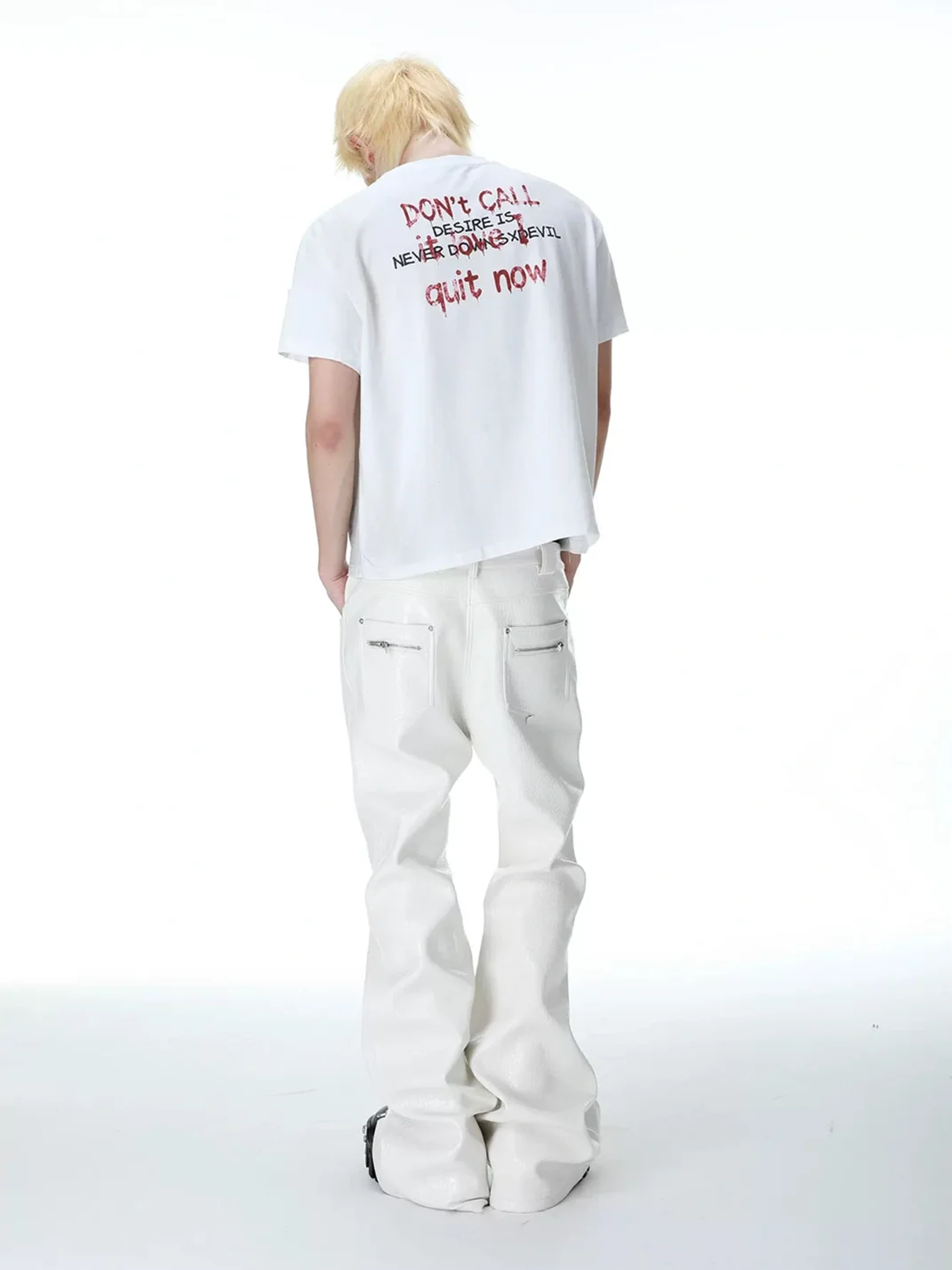 SEXXDEVIL | Washed Distressed Portrait Print Short Sleeve T-Shirt