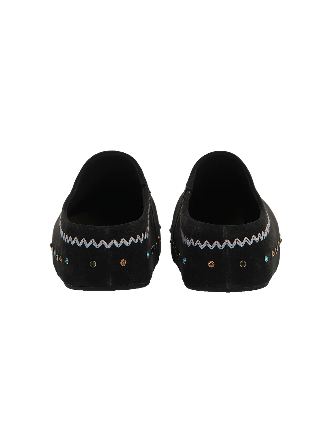 UnicornBlood | Rhinestone Platform Suede Clog Mules