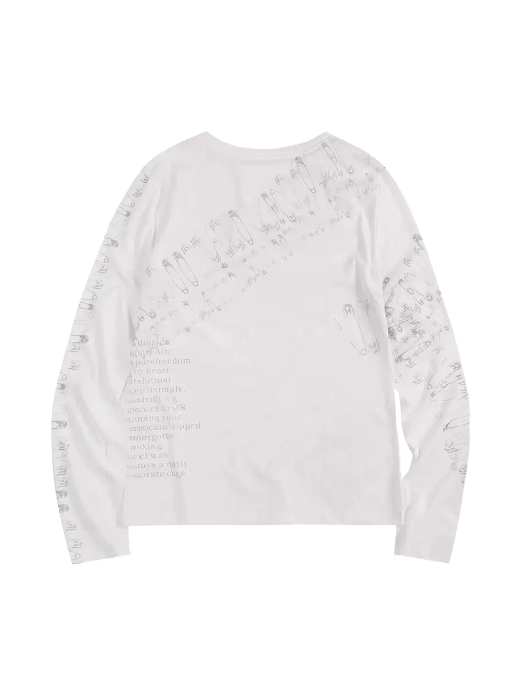WHISTLEHUNTER | Slim Fit Safety Pin Print Long Sleeve Tee