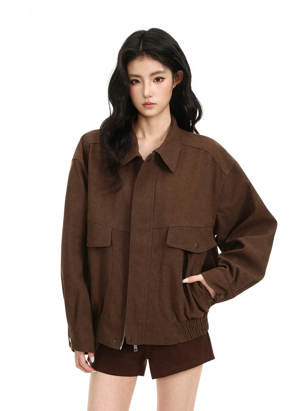 BIGGOLD | Loose Faux Suede Workwear Jacket