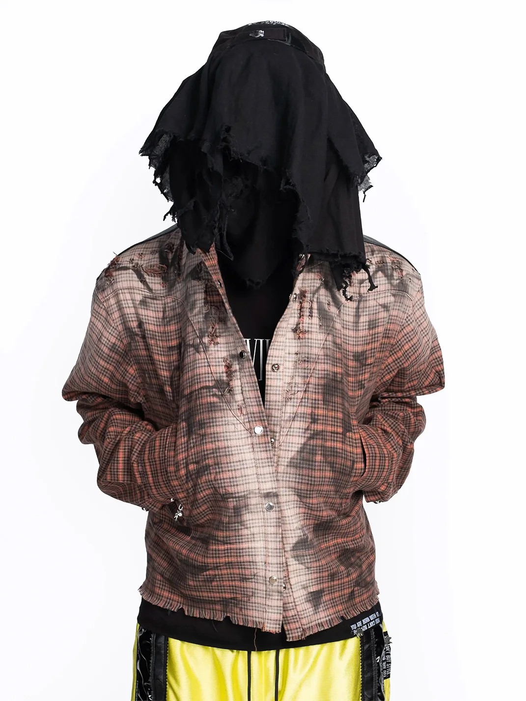 FVVO | Distressed Hooded Plaid Shirt
