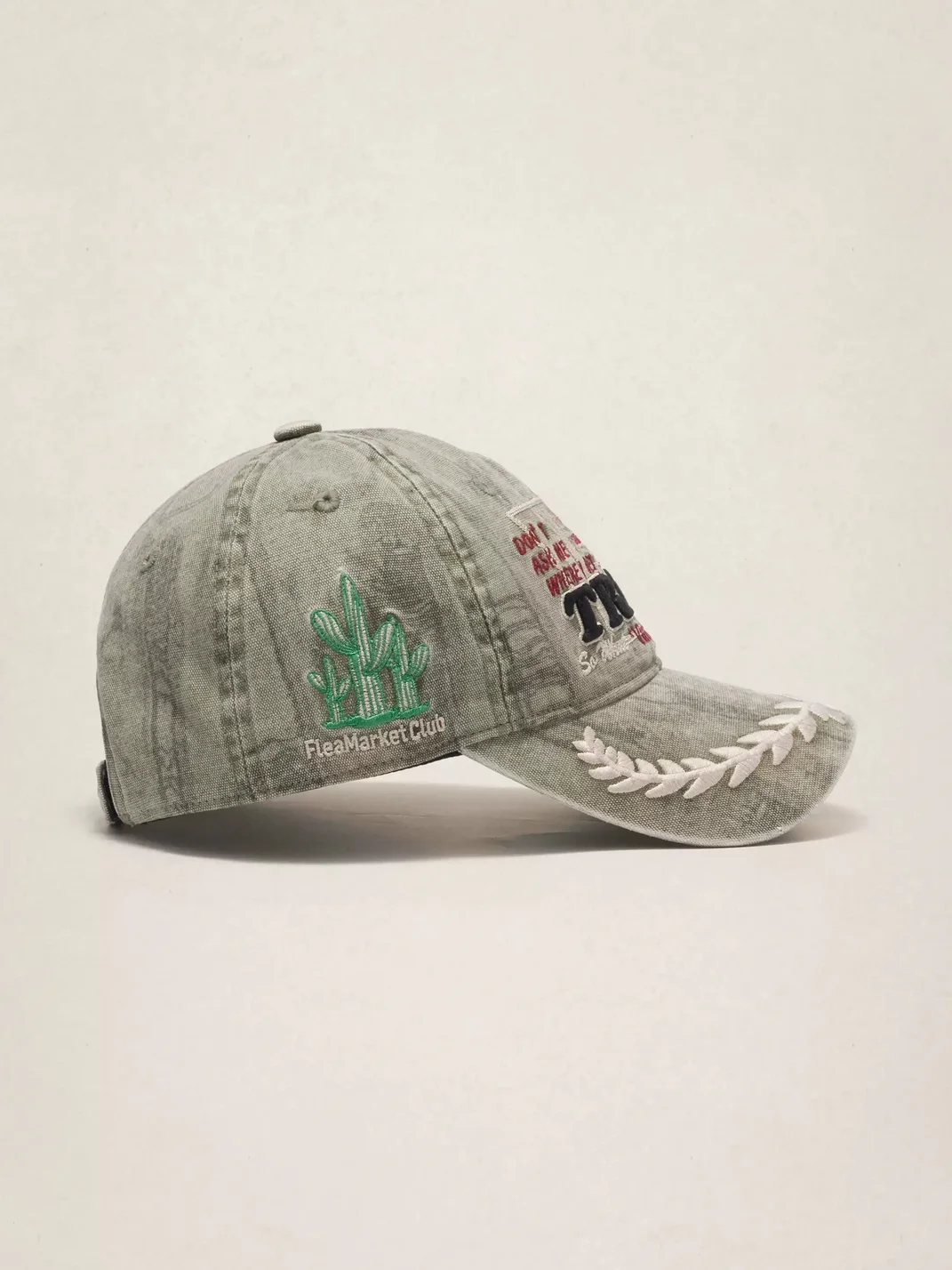 Fleamarket hat shop | Vintage Washed Cactus Embroidered Baseball Cap
