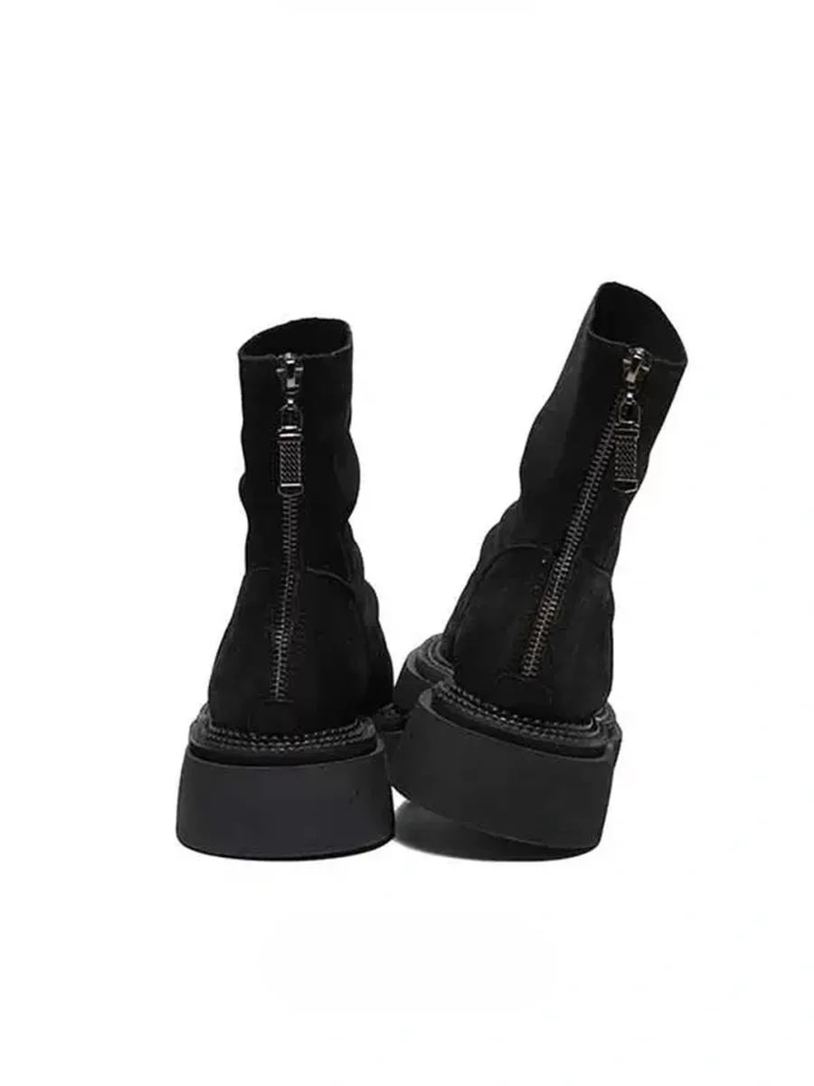 GSL | Leather Platform Slouchy Ankle Boots - 4