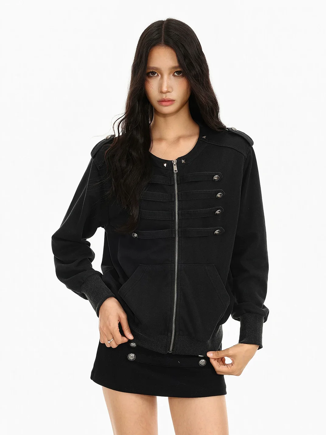 BIGGOLD | Short Double-Breasted Zip Jacket