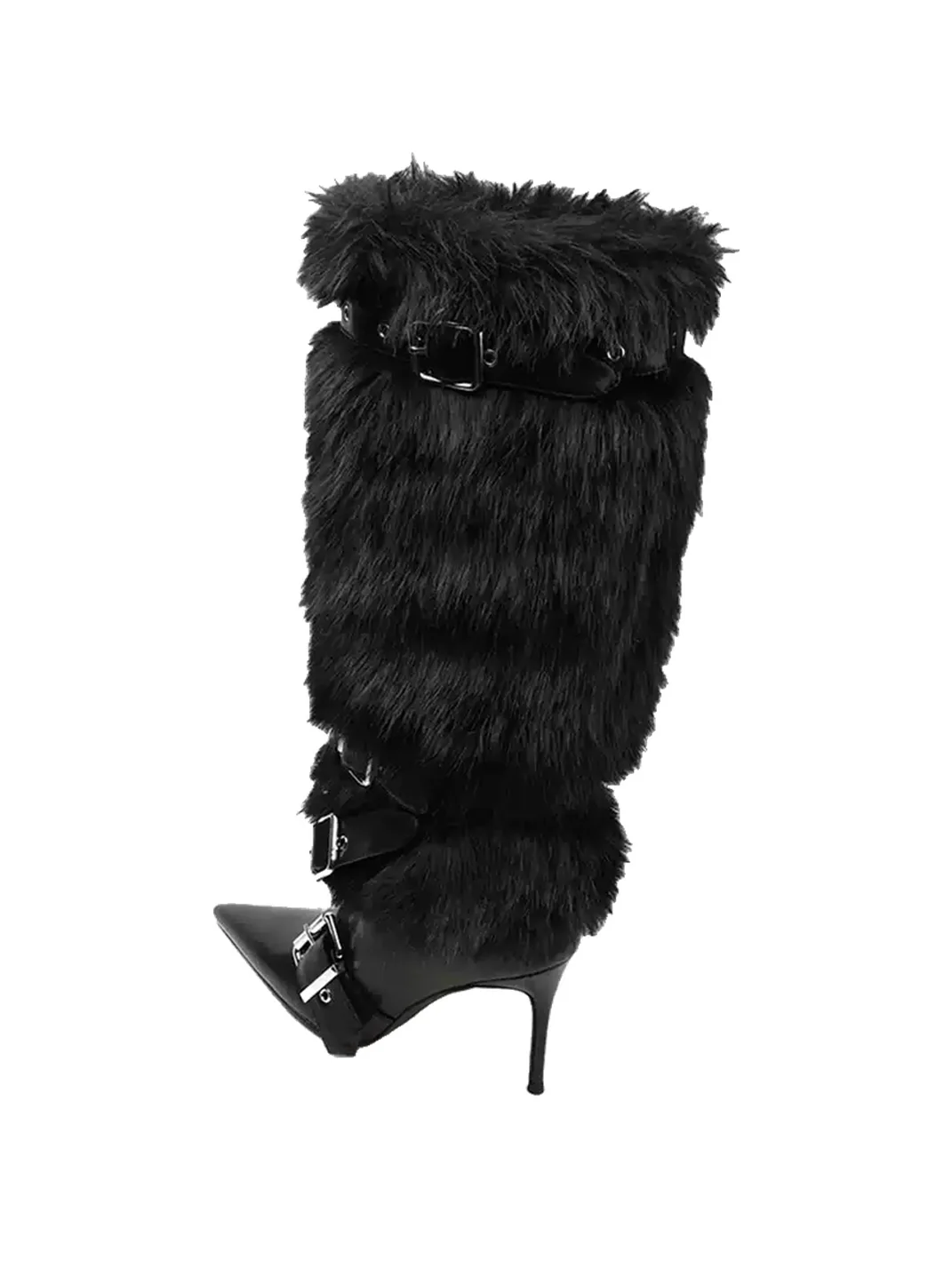 Colorful Bridge | Fur-Trim Buckle Tall Boots