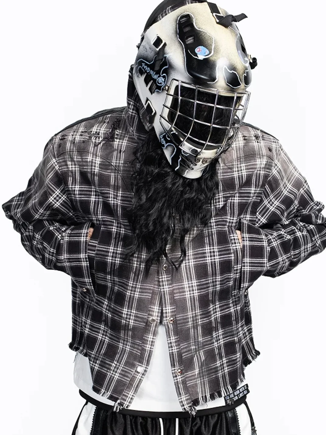 FVVO | Distressed Hooded Plaid Shirt