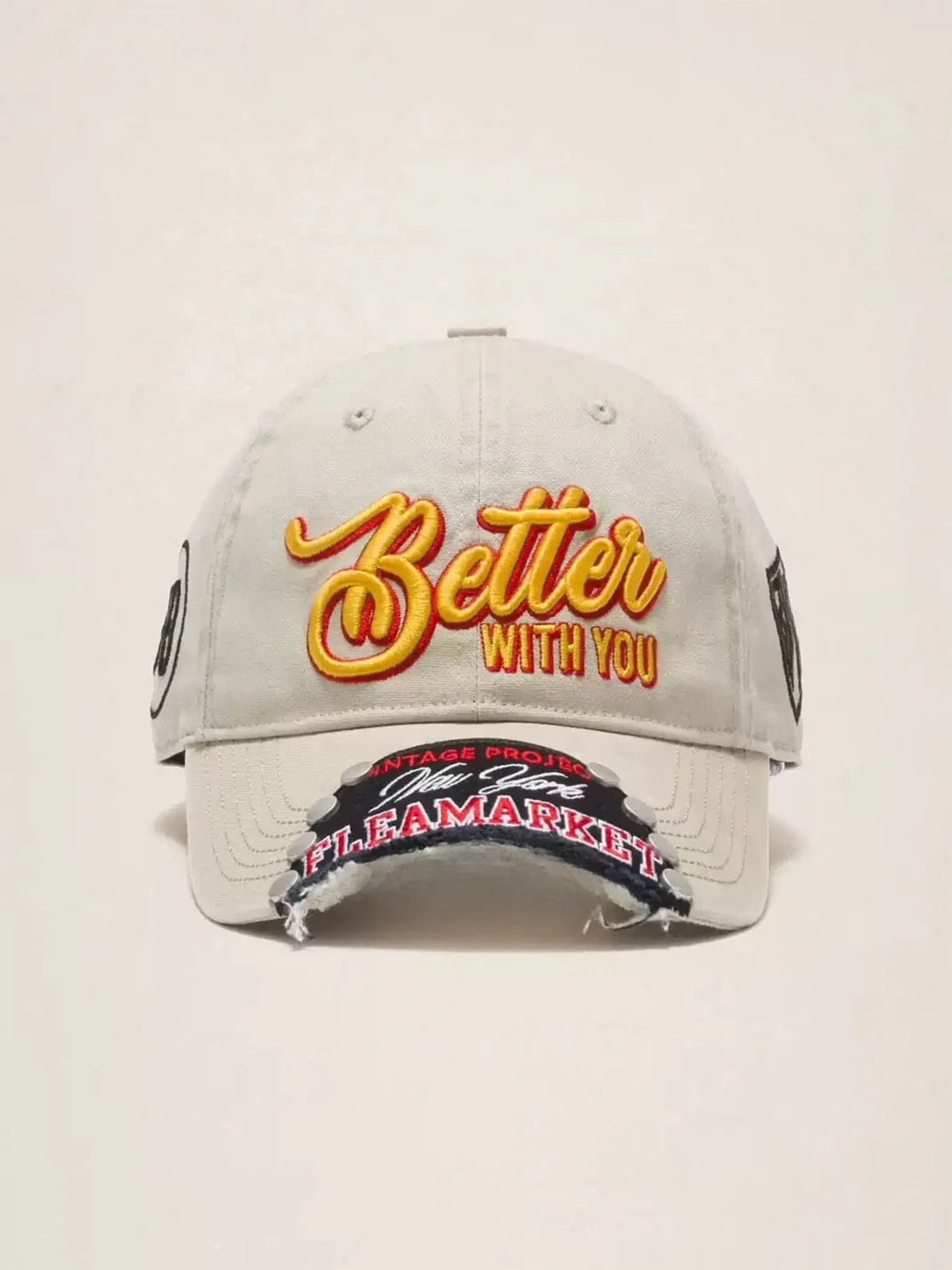 Fleamarket hat shop | Washed Embroidered Studded Baseball Cap