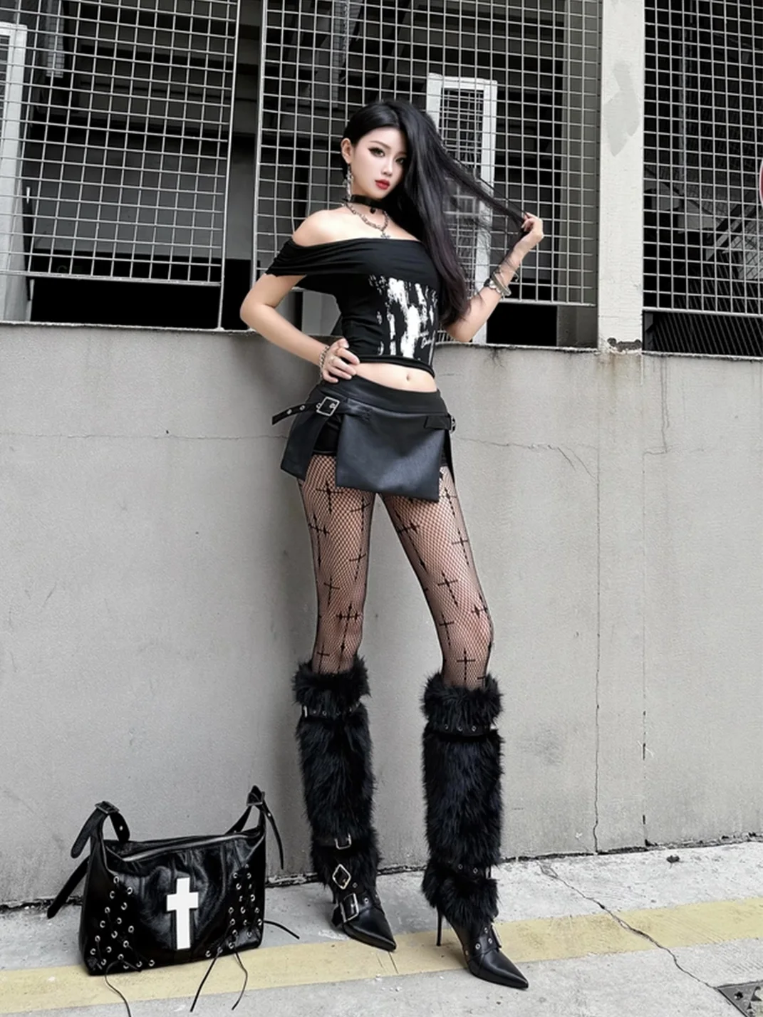 Colorful Bridge | Fur-Trim Buckle Tall Boots