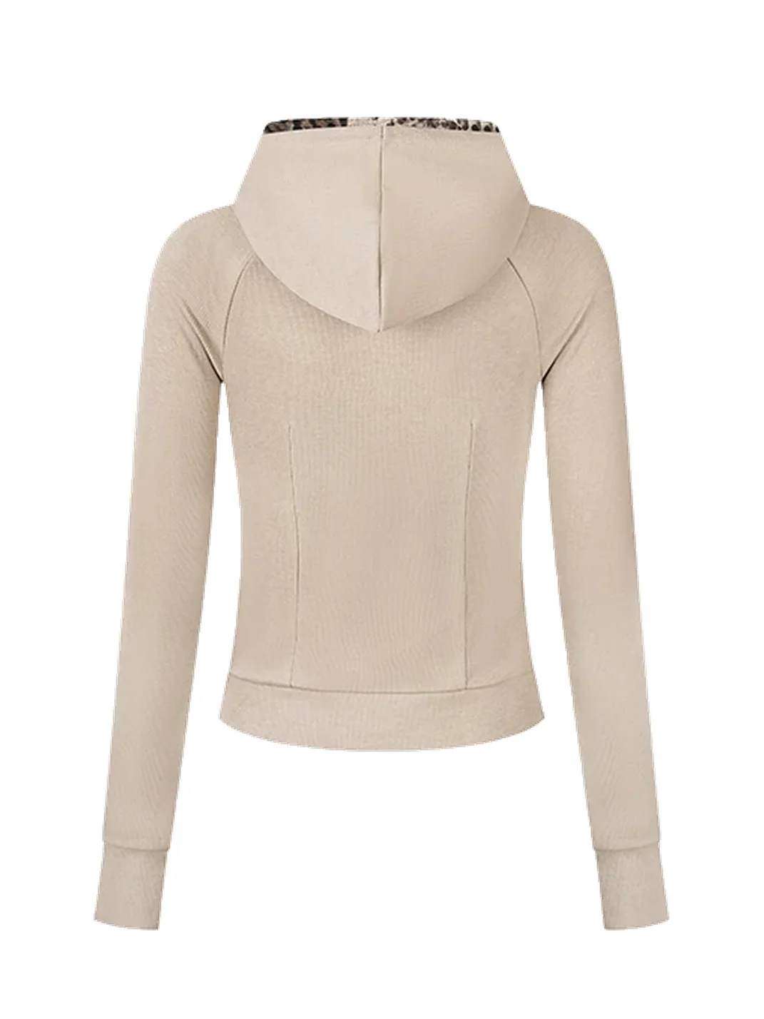 BIGGOLD | Women's Studded Leopard Lined Cropped Zip Hoodie
