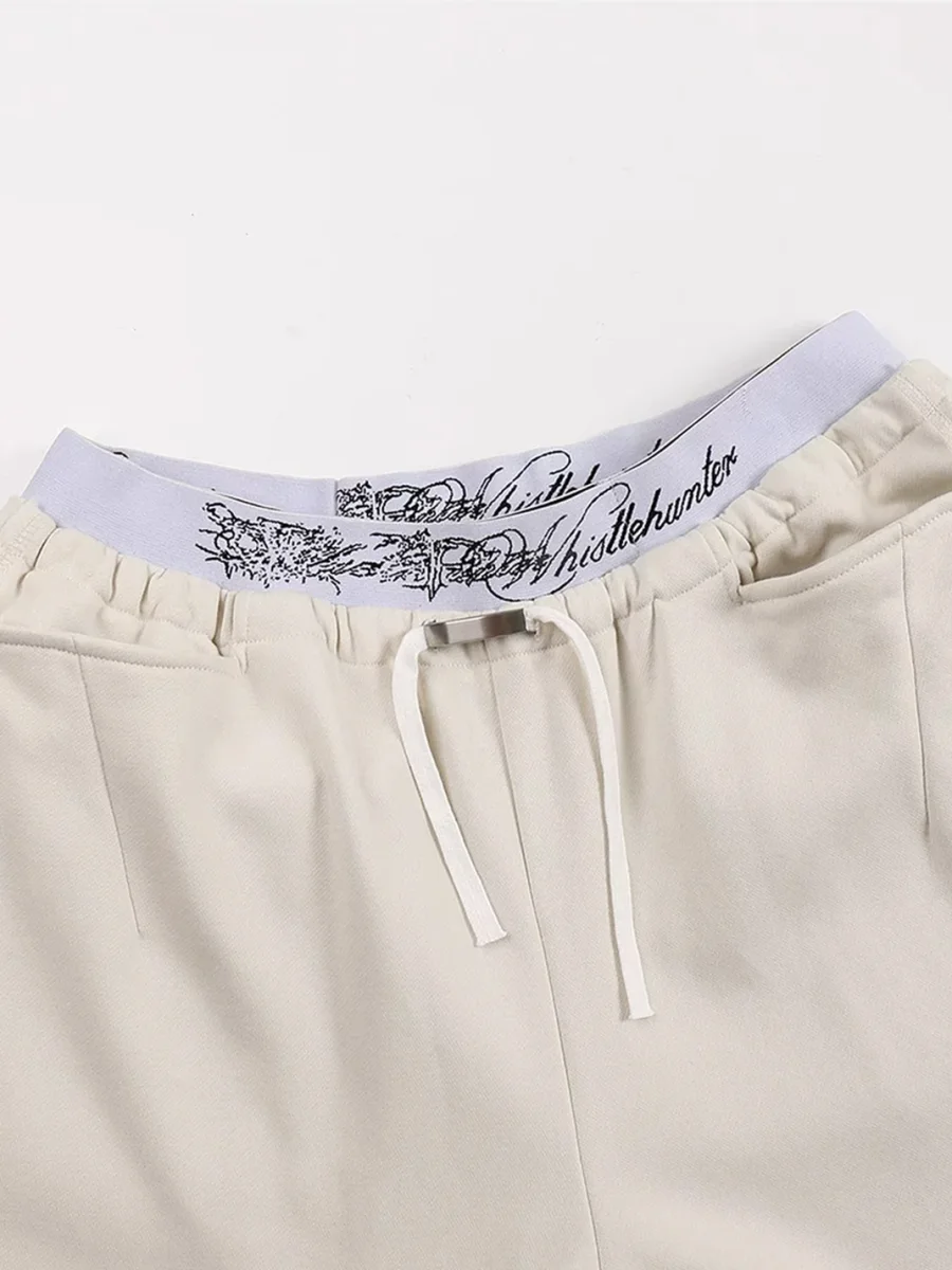 WHISTLEHUNTER | Double-Waist Brushstroke Wide-Leg Sweatpants - 2