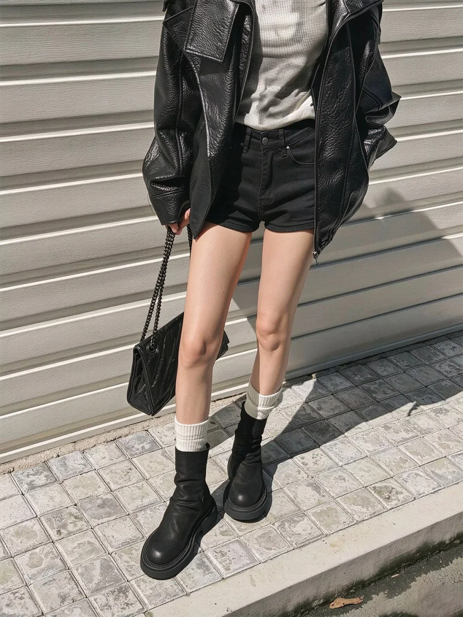 GSL | Leather Platform Slouchy Ankle Boots - 2