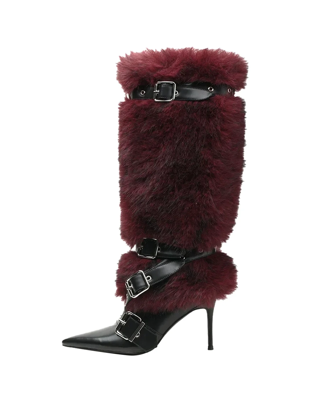 Colorful Bridge | Fur-Trim Buckle Tall Boots