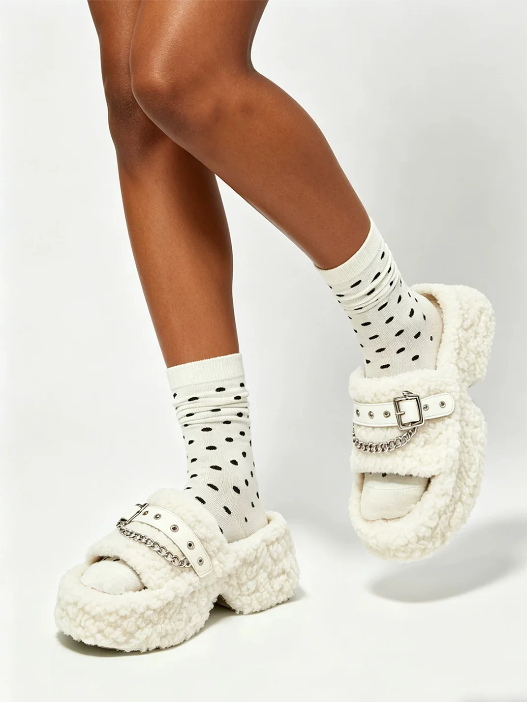 UnicornBlood | Chain Detail Platform Slide Sandals