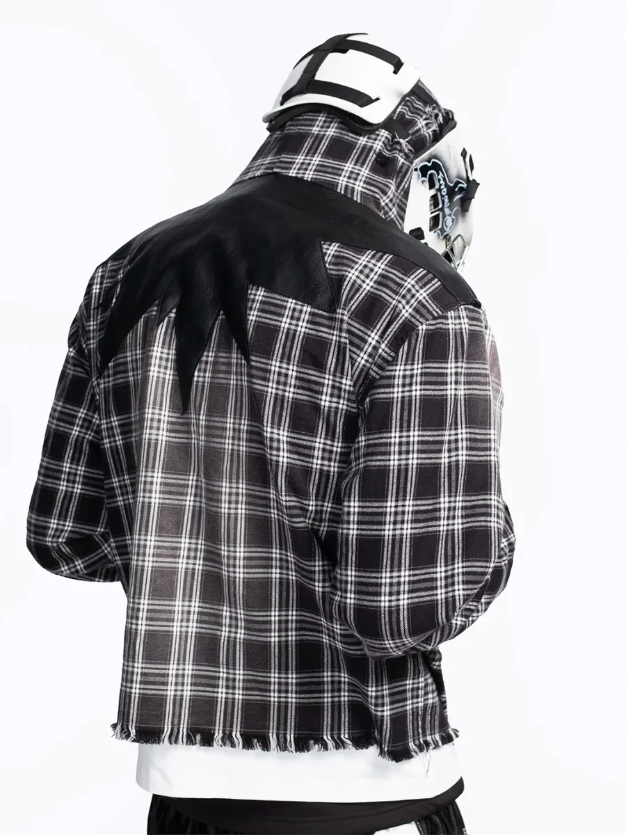FVVO | Distressed Hooded Plaid Shirt - 3