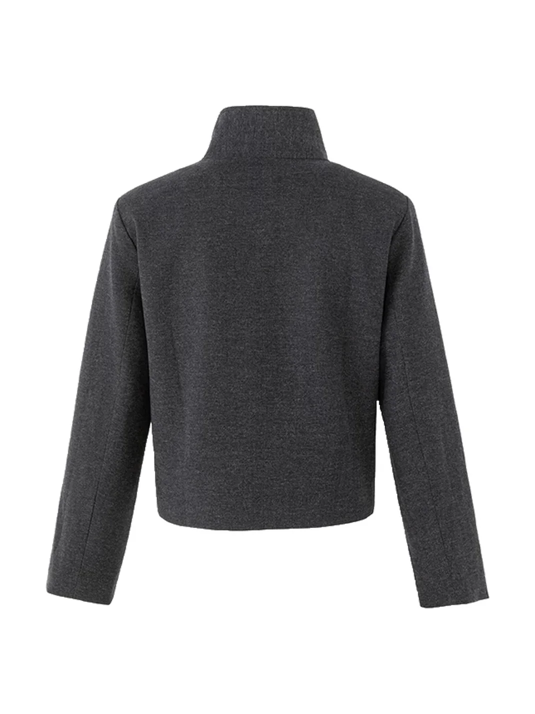 BIGGOLD | Vintage Asymmetric Stand Collar Cropped Jacket