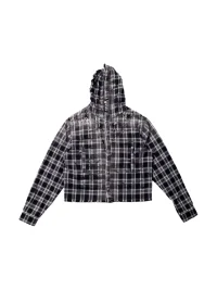 FVVO | Distressed Hooded Plaid Shirt