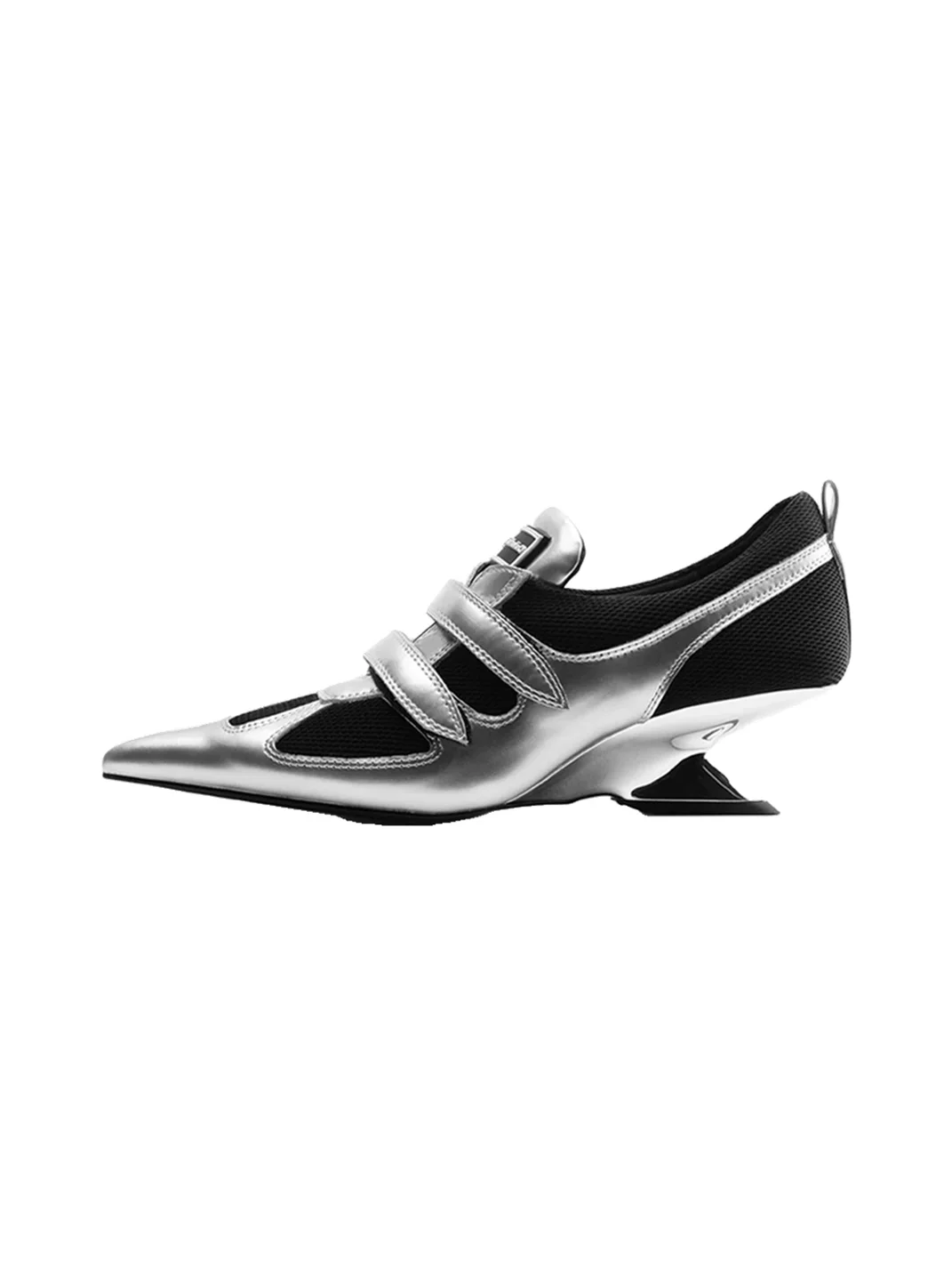Colorful Bridge | Pointed Wedge Heels with Mesh and Patent Leather