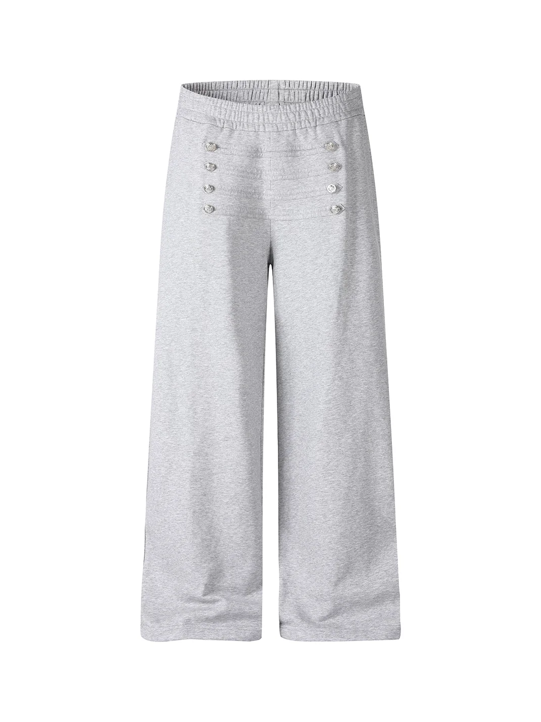 BIGGOLD | Wide-Leg Button-Trim Sweatpants