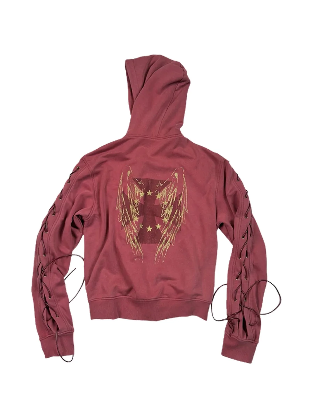 SAXGENWON | Lace-Up Washed Hoodie And Sweatpants Set