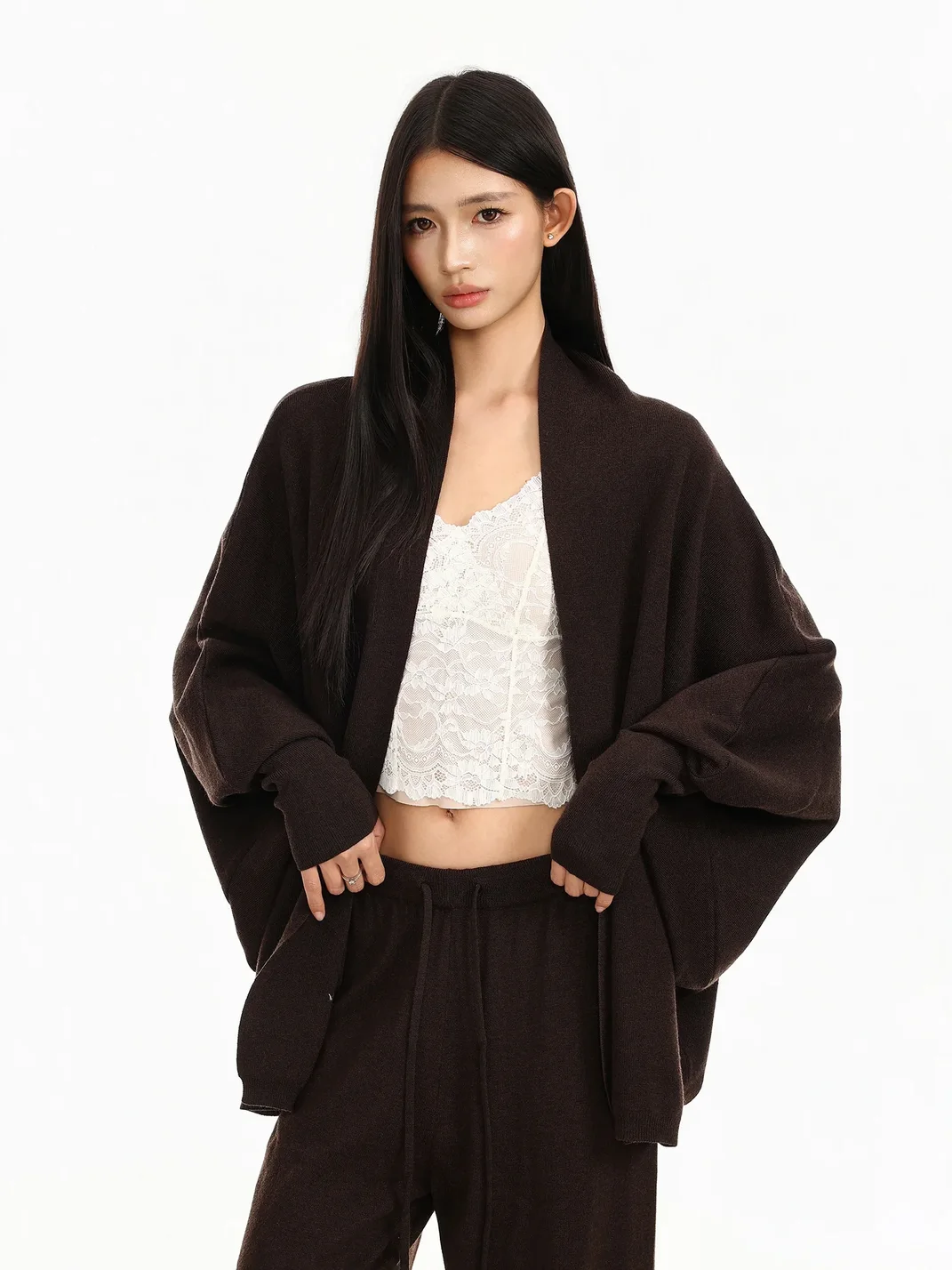 BIGGOLD | Loose Batwing Sleeve Knit Cardigan