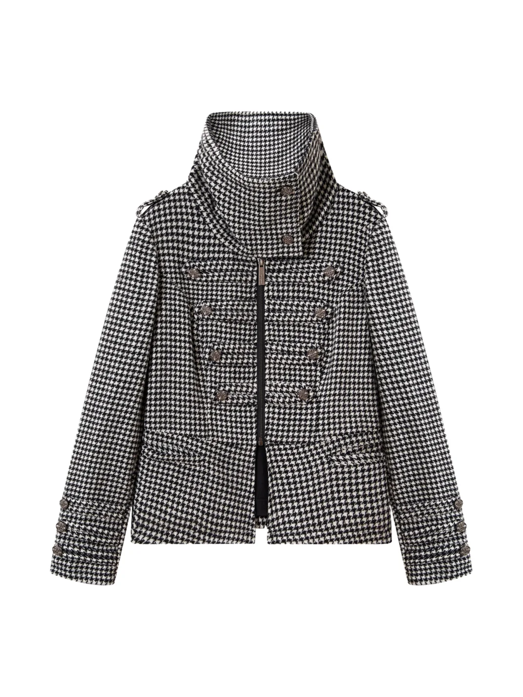 Imdelusion | Cropped Houndstooth Jacket And Mini Skort Set