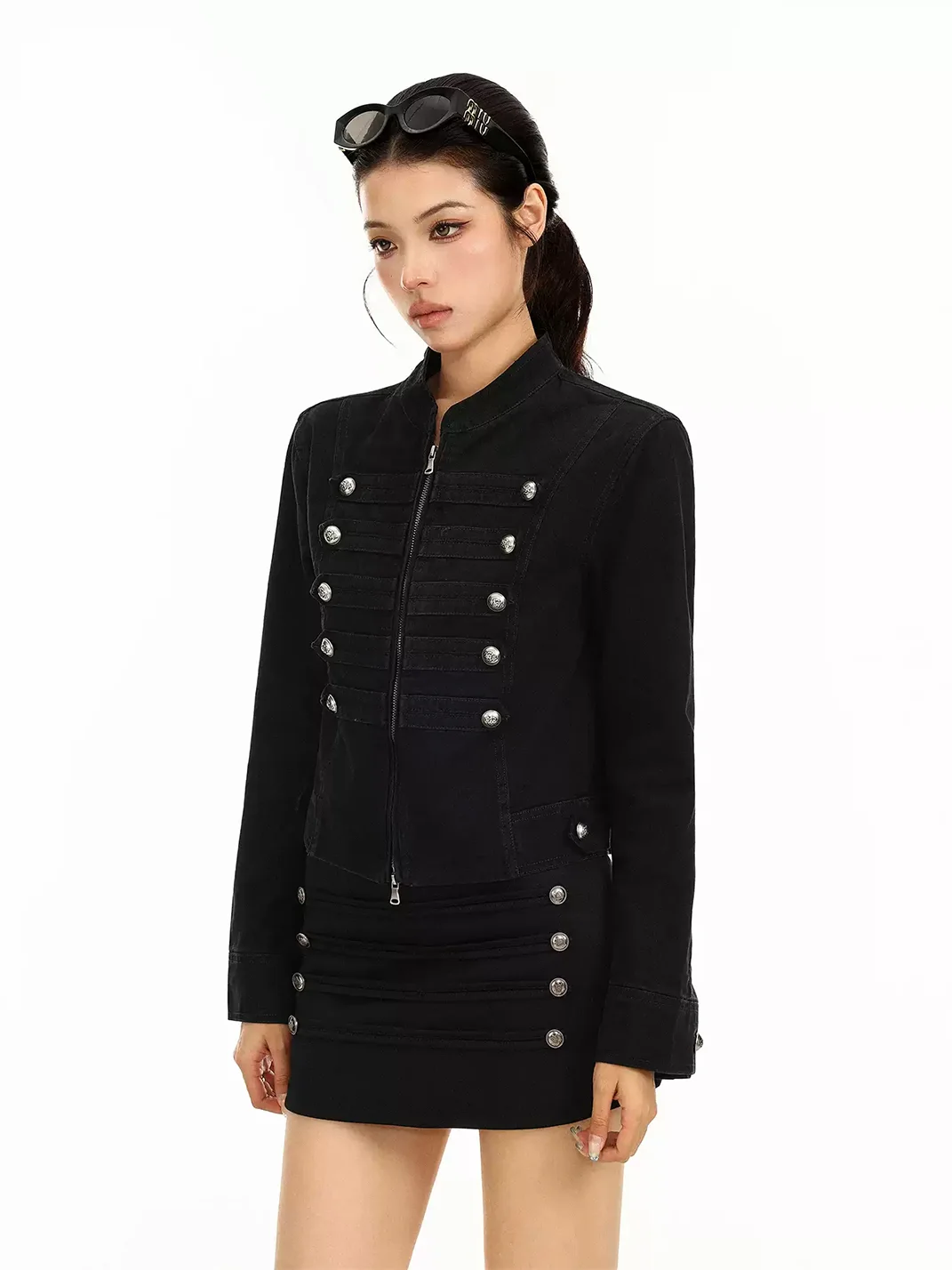 BIGGOLD | Napoleon Double-Breasted Cropped Stand-Collar Jacket