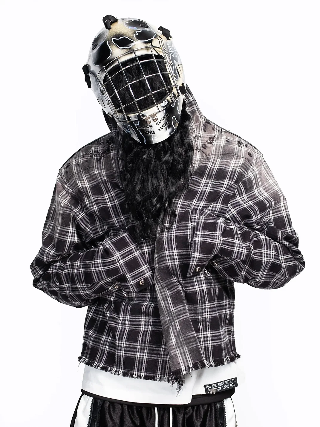 FVVO | Distressed Hooded Plaid Shirt