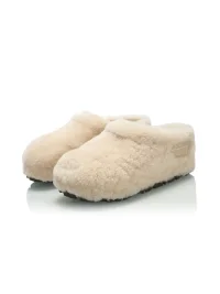 UnicornBlood | Sheepskin Wool Round Toe Platform Slippers