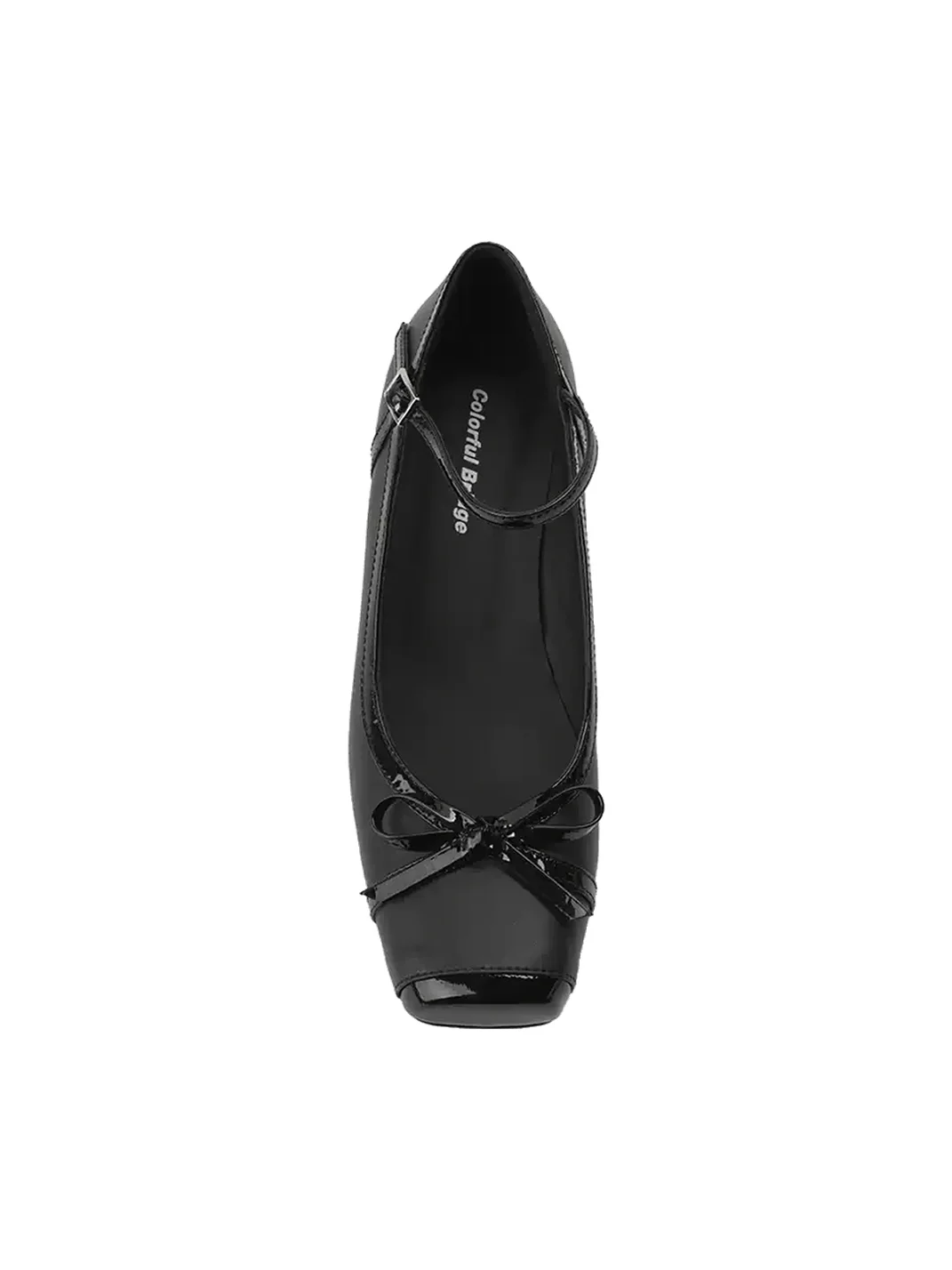 Colorful Bridge | Black Bow Mary Jane Low-Heel Shoes