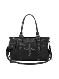 Cest Nous | Studded Cross Large Shoulder Bag