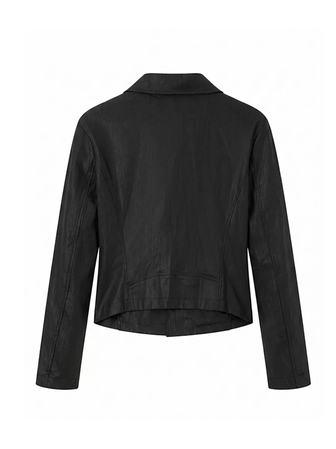 Imdelusion | Studded Lapel Fitted Cropped Biker Jacket