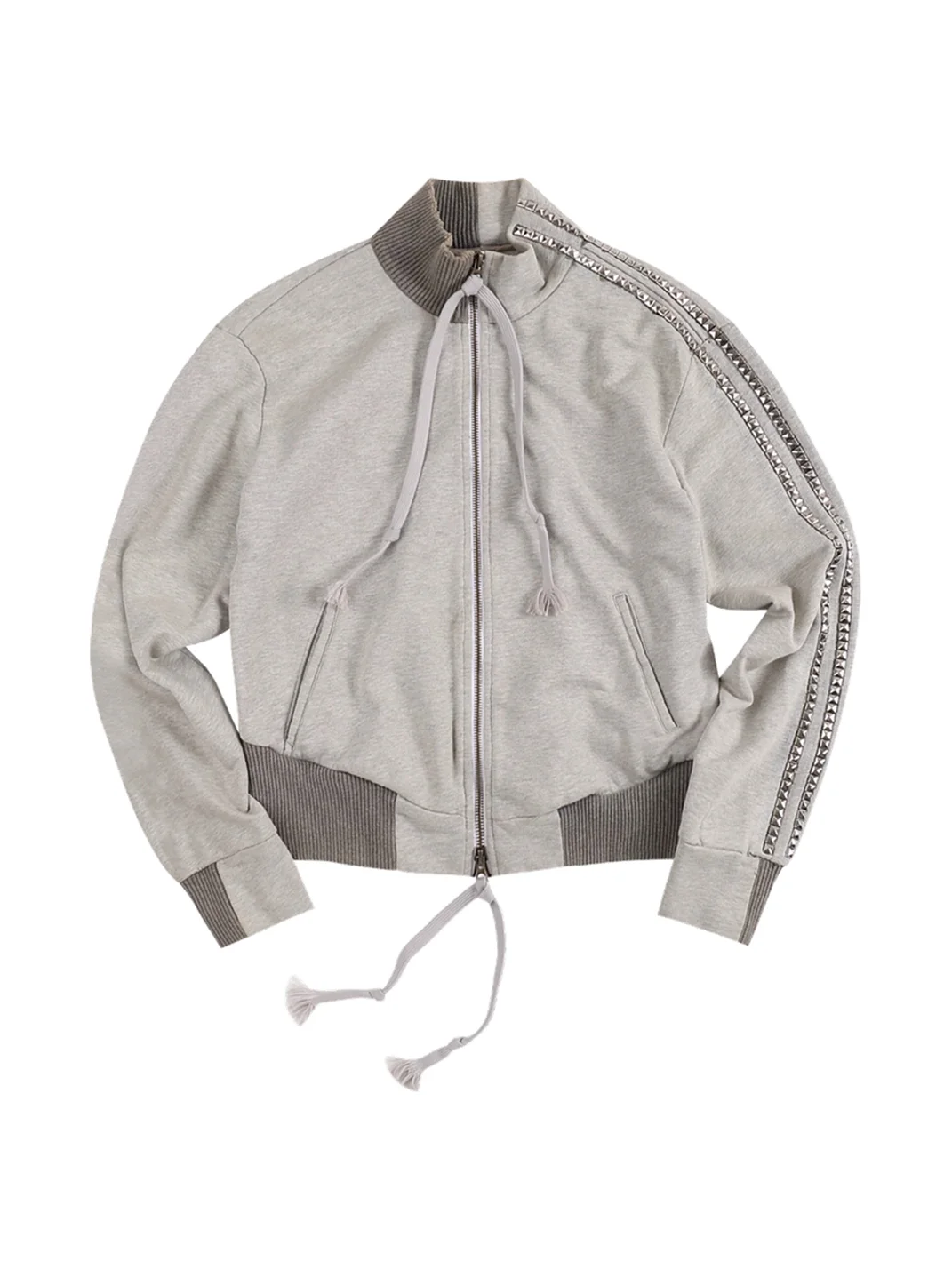 WHISTLEHUNTER | Washed Studded Slim Fit Zip Jacket