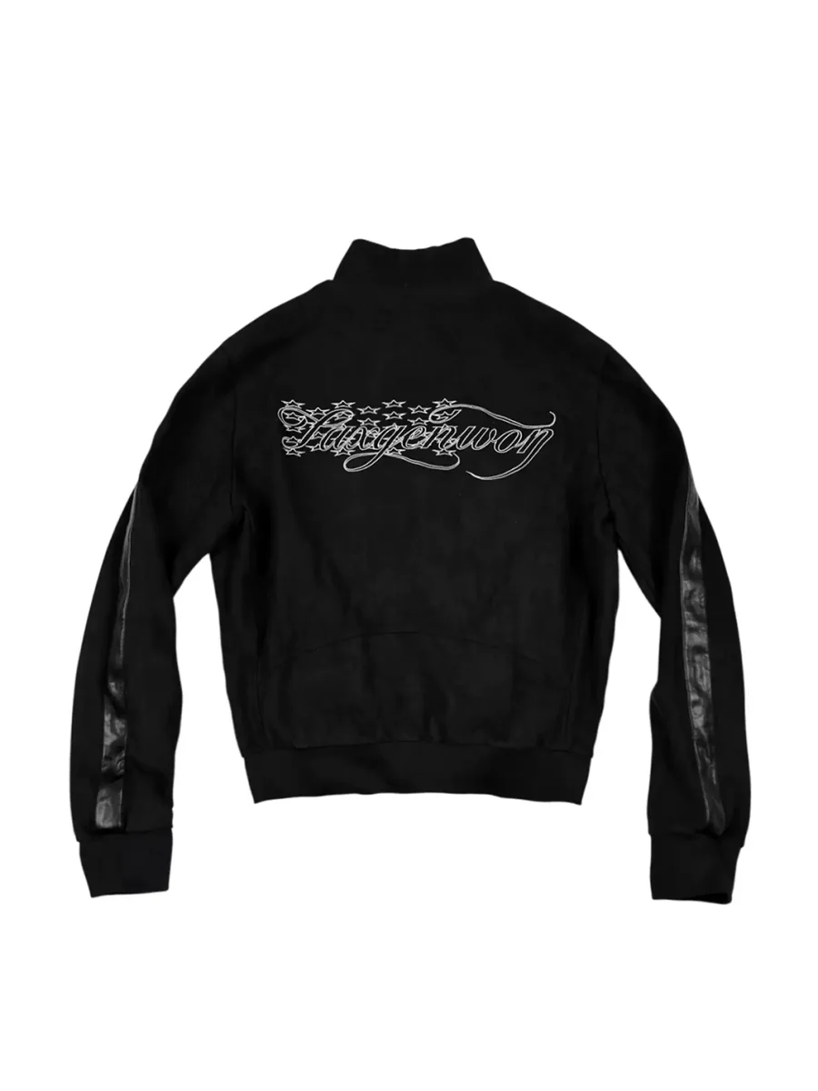 SAXGENWON | Textured Embroidered Panel Stand Collar Jacket - 2
