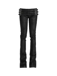 SEXXDEVIL | Waxed Low-Rise Flared Jeans