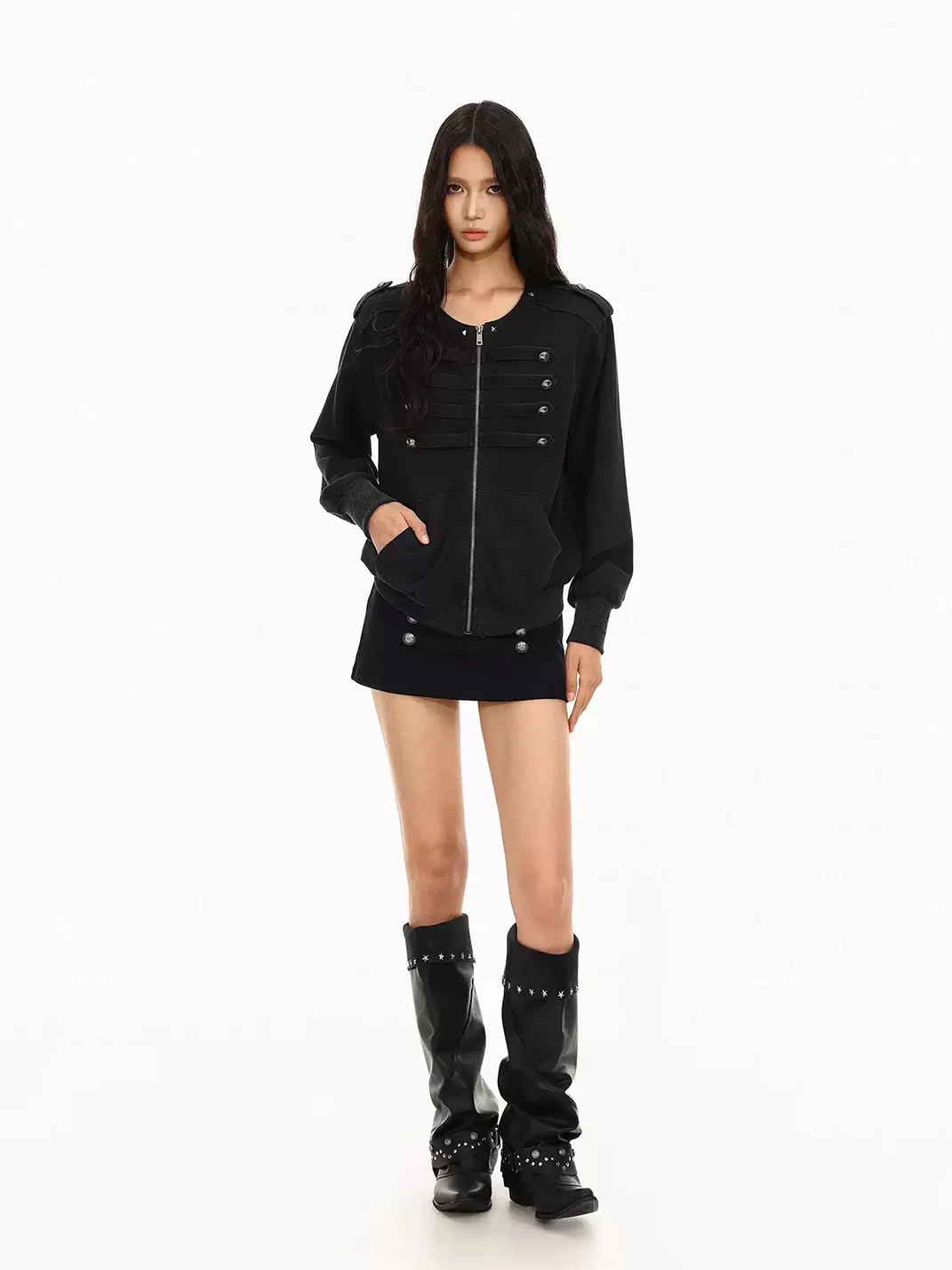 BIGGOLD | Short Double-Breasted Zip Jacket