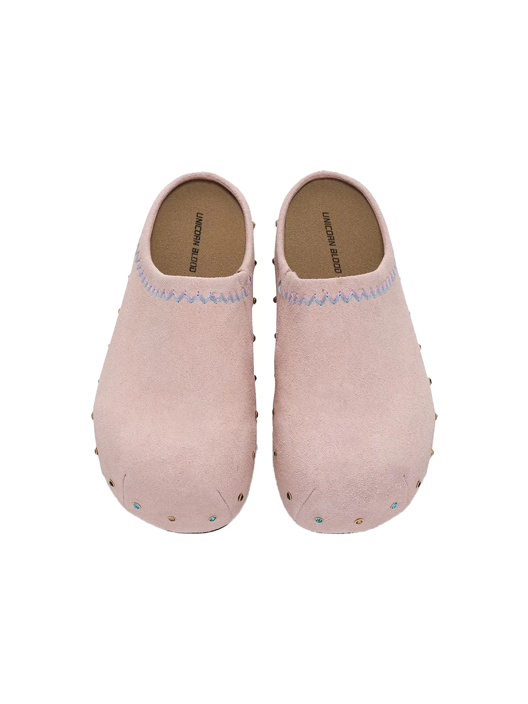 UnicornBlood | Rhinestone Platform Suede Clog Mules