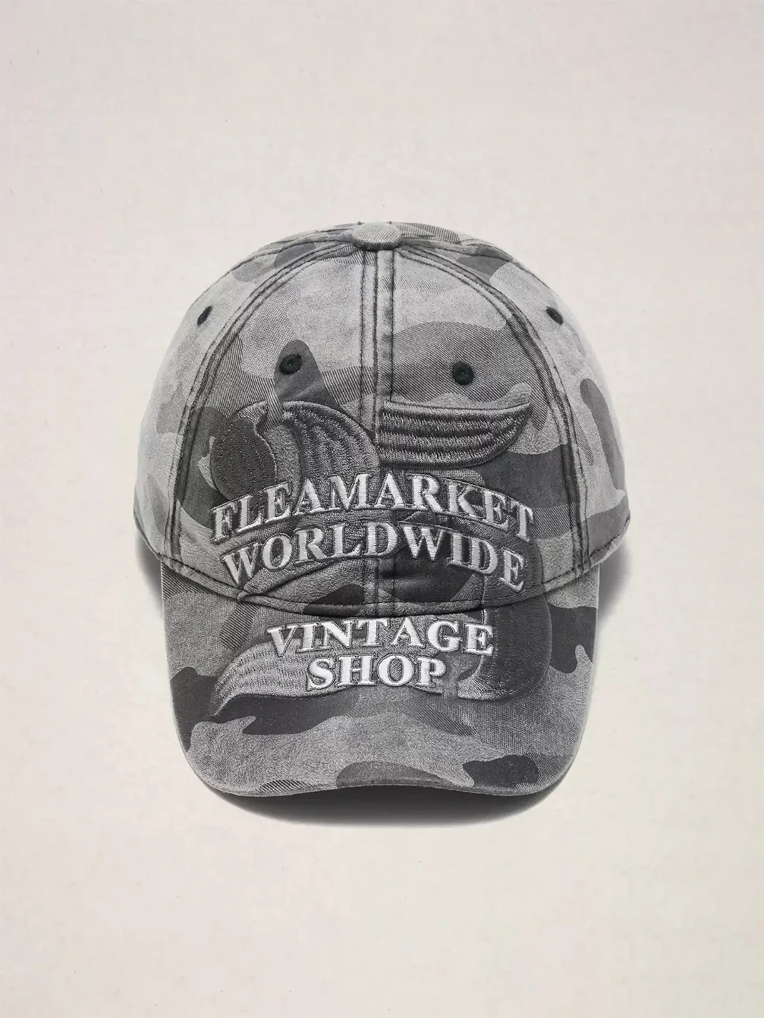 Fleamarket hat shop | Gray Camouflage Embroidered Baseball Cap