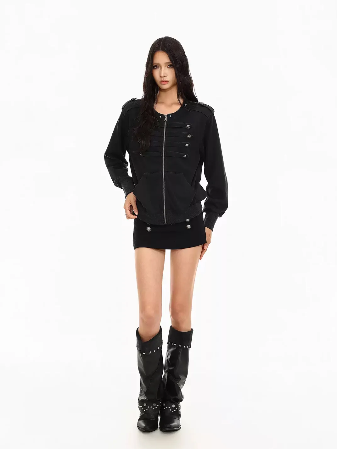BIGGOLD | Short Double-Breasted Zip Jacket