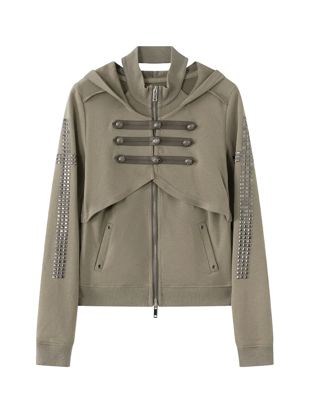 Cest Nous | Punk Studded Napoleon Zip Hoodie