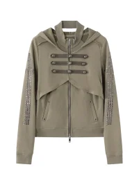 Cest Nous | Punk Studded Napoleon Zip Hoodie