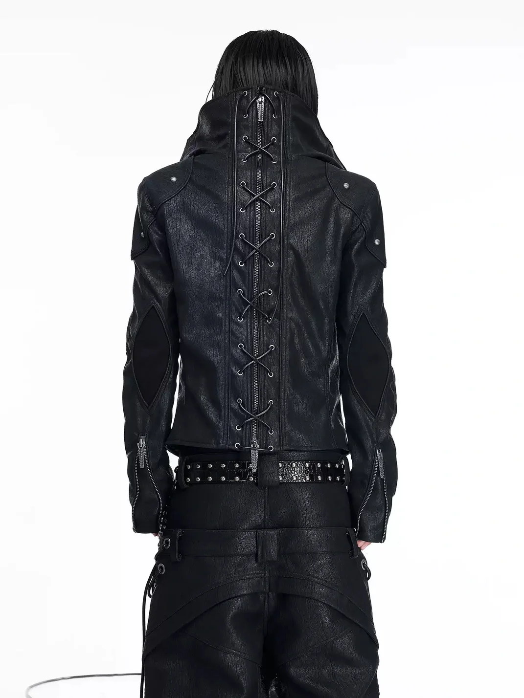 DARKRTPTS | Slim Fit Asymmetric Stand Collar Zip Jacket