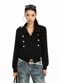 BIGGOLD | Stand Collar Double-Breasted Zipper Jacket
