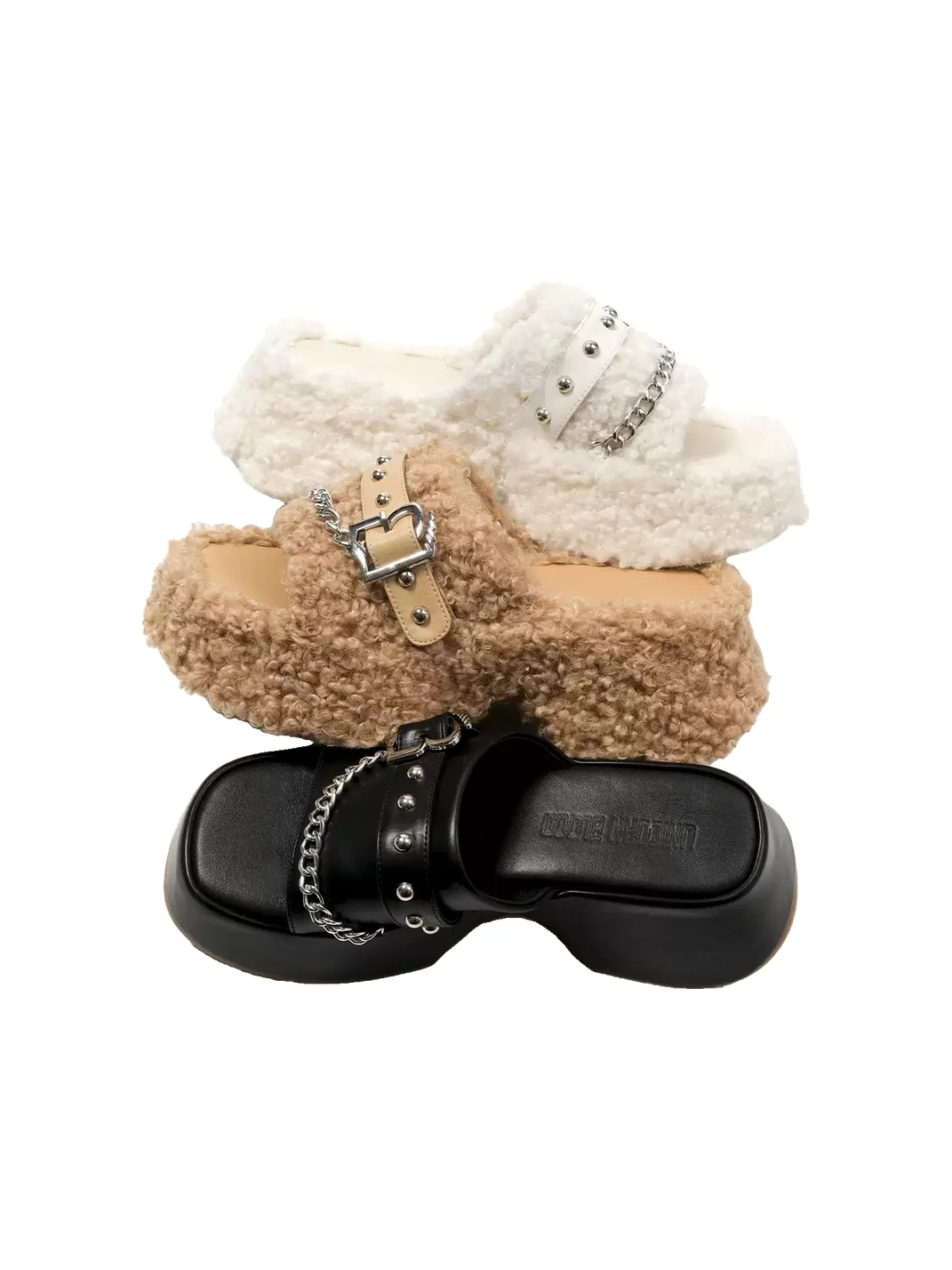 UnicornBlood | Chain Detail Platform Slide Sandals