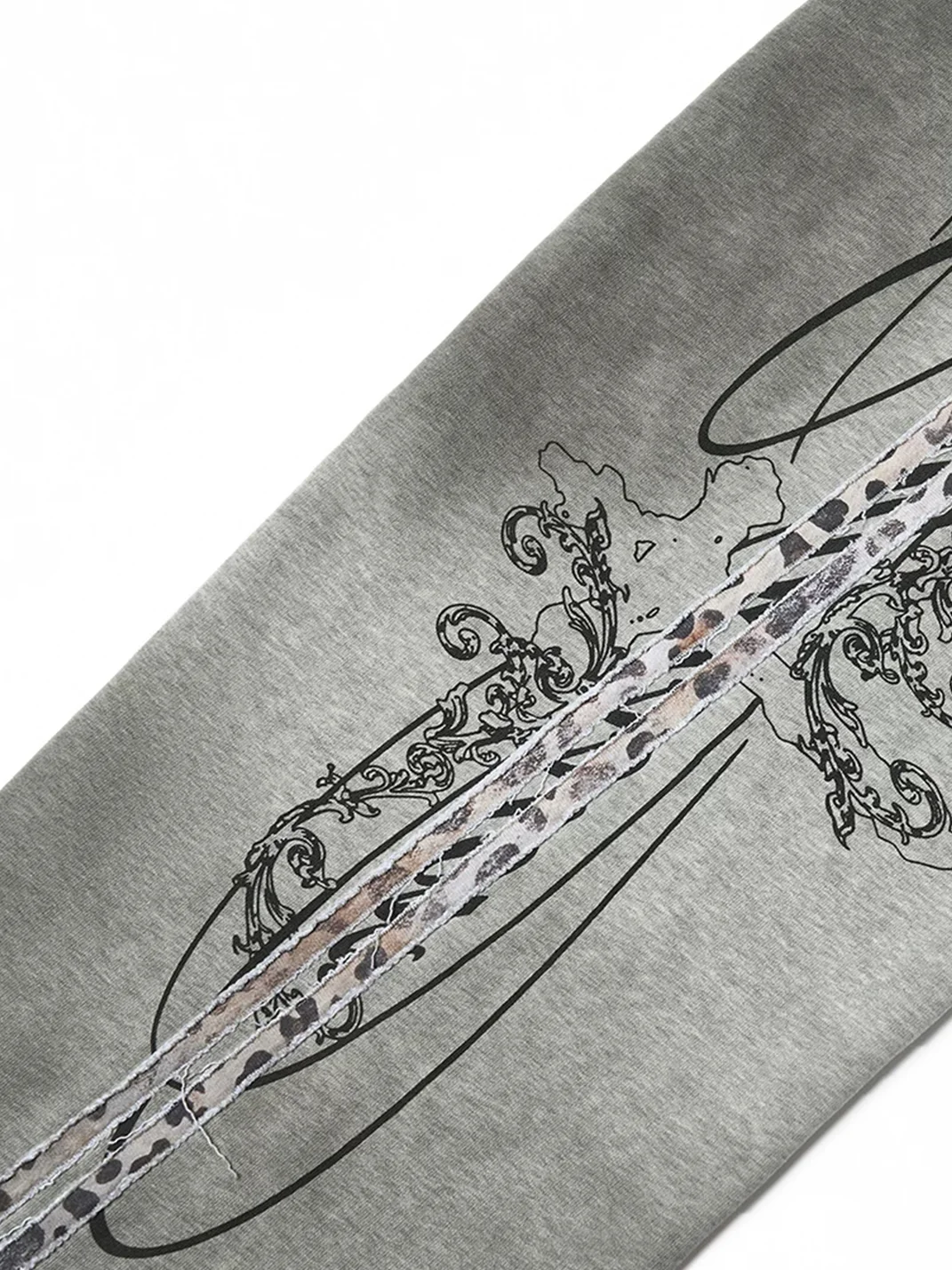 SAXGENWON | Leopard Double Waist Distressed Washed Sweatpants