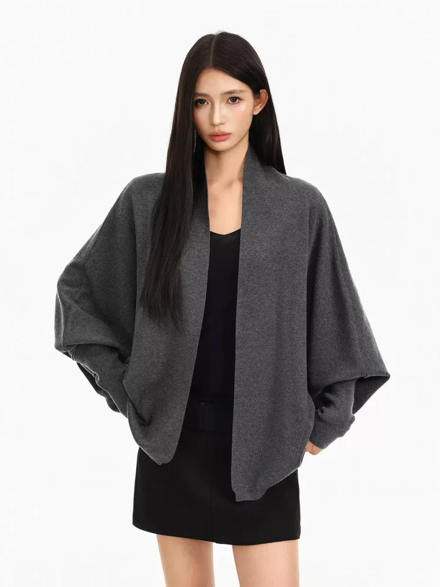 BIGGOLD | Loose Batwing Sleeve Knit Cardigan - 2